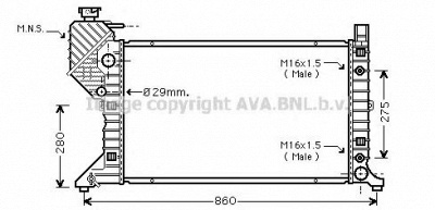 AVA QUALITY COOLING ms2343 -  Радиатор, охлаждение двигателя